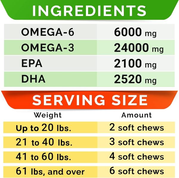 STRELLALAB Salmon Oil Omega 3 Dog Chews Skin Coat-5