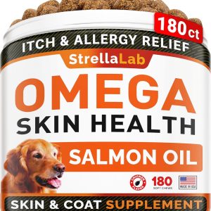 STRELLALAB Salmon Oil Omega 3 Dog Chews Skin Coat-0