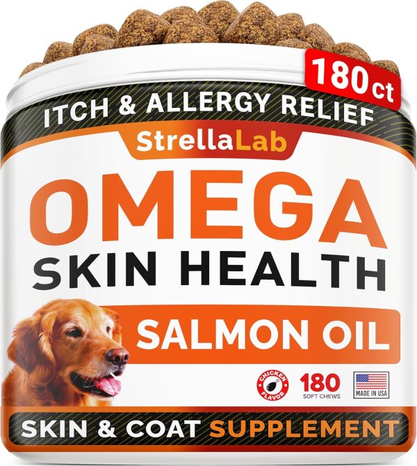 STRELLALAB Salmon Oil Omega 3 Dog Chews Skin Coat-0