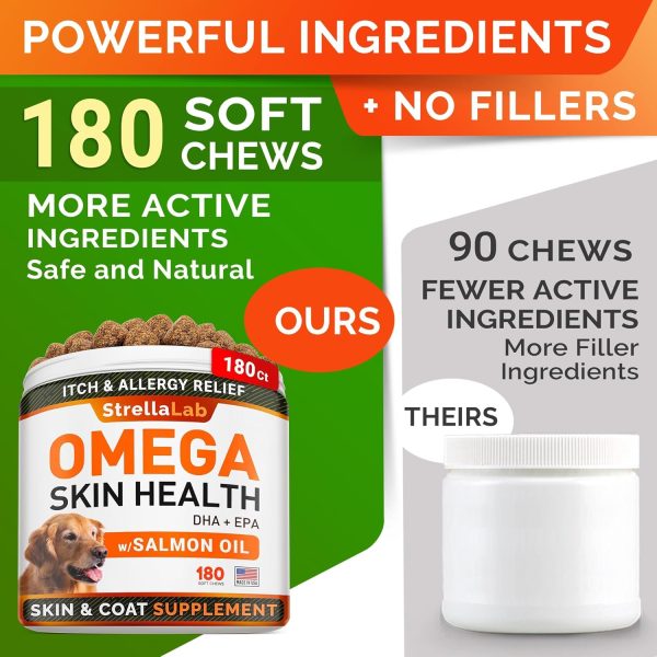 STRELLALAB Salmon Oil Omega 3 Dog Chews Skin Coat-3