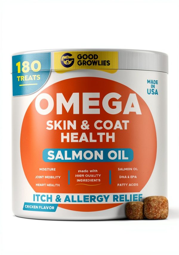 GOODGROWLIES Dog Itch Relief Chews Omega 3 Skin Health-0