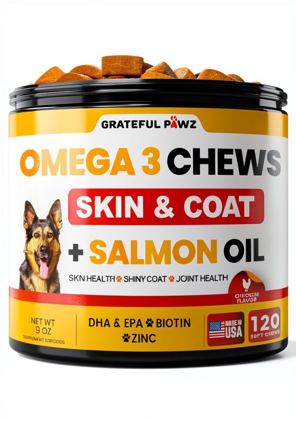 Grateful Pawz Dog Allergy Relief Chews Skin Coat Supplement-0