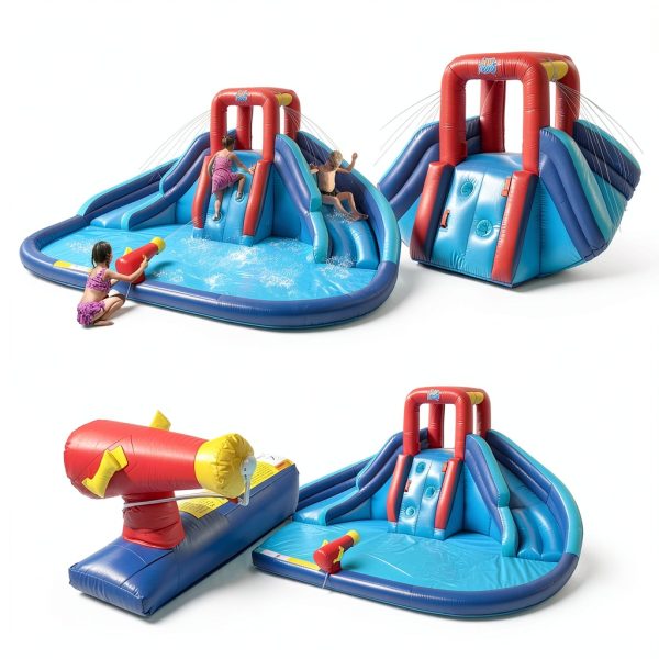 Action Air Inflatable Water Slide Castle 2 Slides Climbing Wall 43lb-4