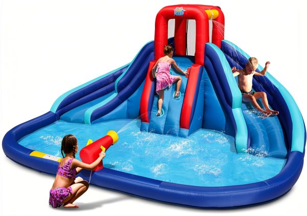 Action Air Inflatable Water Slide Castle 2 Slides Climbing Wall 43lb-0