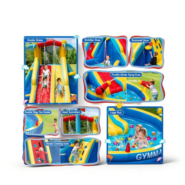 GYMMALL Inflatable Water Slide 8-in-1 Family Fun-1