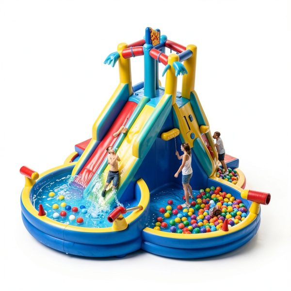 GYMMALL Inflatable Water Slide 8-in-1 Family Fun-3