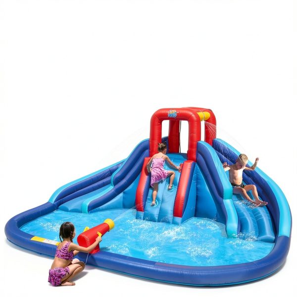 Action Air Inflatable Water Slide Castle 2 Slides Climbing Wall 43lb-5