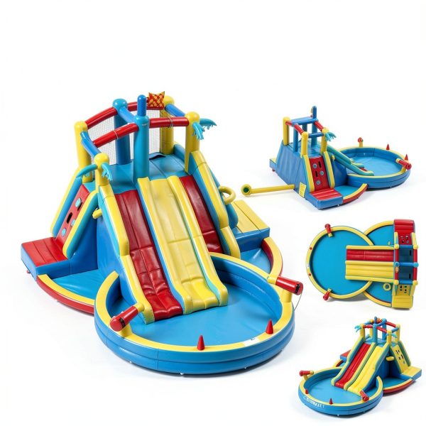 GYMMALL Inflatable Water Slide 8-in-1 Family Fun-2
