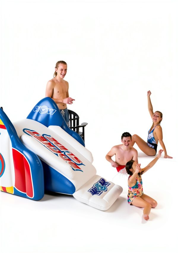 WOW Sports Rocket Pool Slide Large Multi-Color Inflatable Water Slide-3
