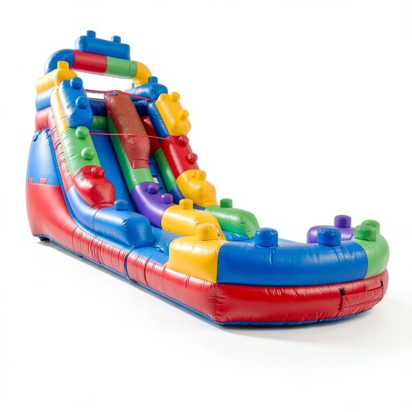 HeroKiddo Block Party Water Slide PVC Built-in Drain Safe Design-2
