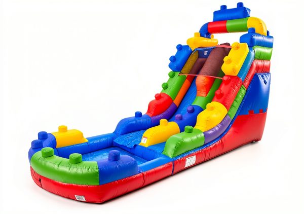 HeroKiddo Block Party Water Slide PVC Built-in Drain Safe Design-0