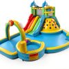 JOYMOR 8in1 Inflatable Water Slide Park Dolphin Theme for Kids 3+-5