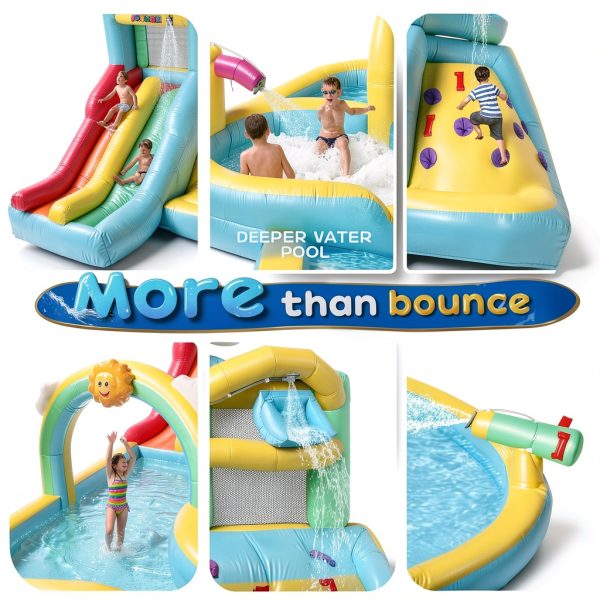 JOYMOR 8in1 Inflatable Water Slide Park Dolphin Theme for Kids 3+-2